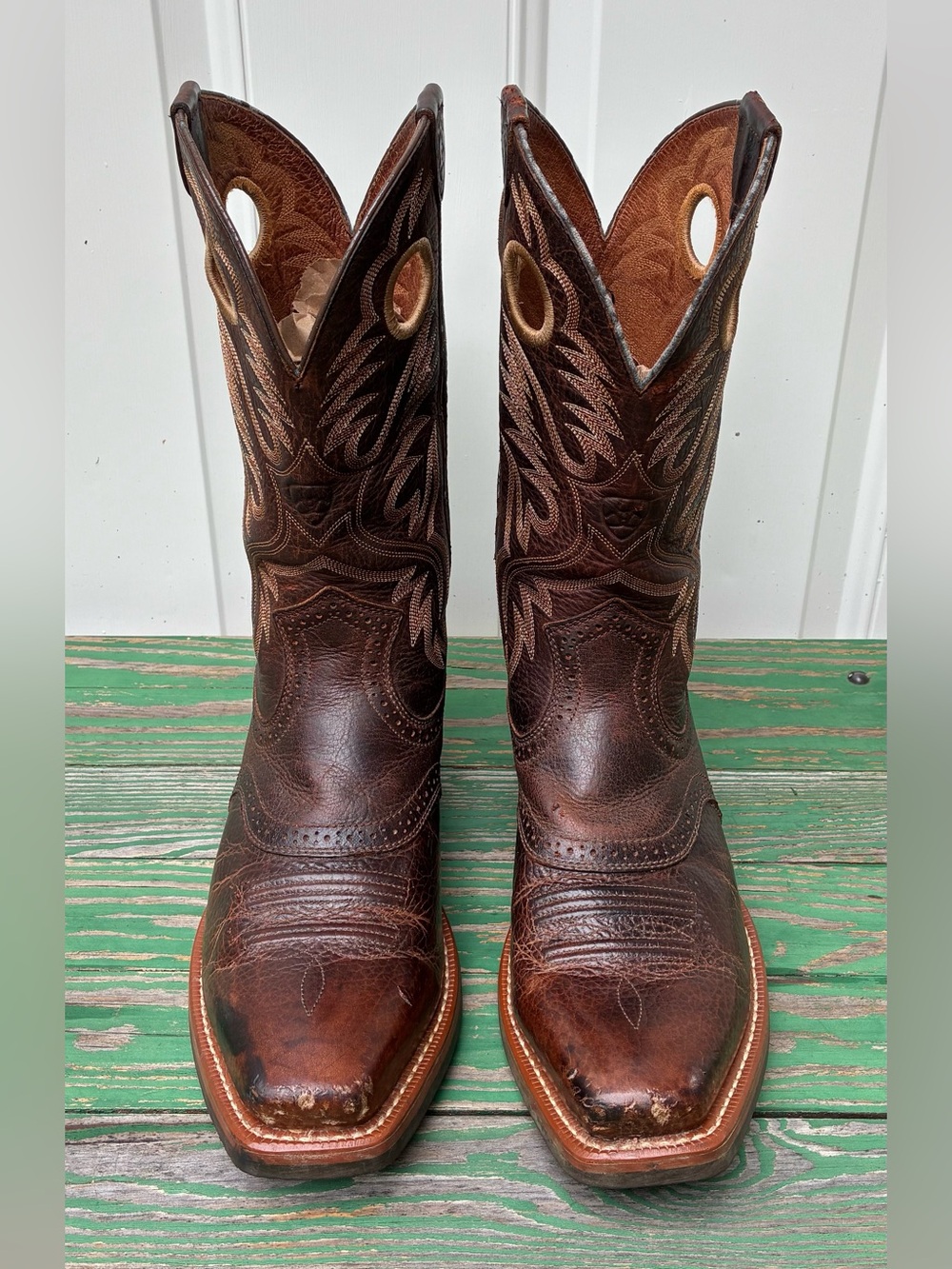 Ariat Cowboy Boots Mens Size 8.5 D Brown Heritage Roughstock Square Toe